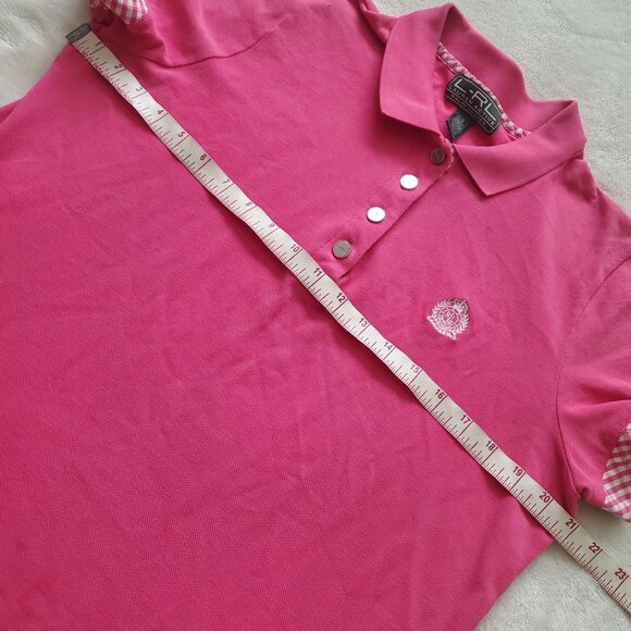 Vintage L-RL Lauren Active Ralph lauren shirt Sz Large pink Collared short sleev - Picture 3 of 13